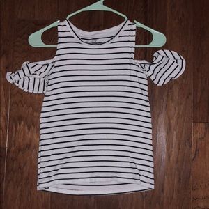 American eagle striped top with cut out shoulders